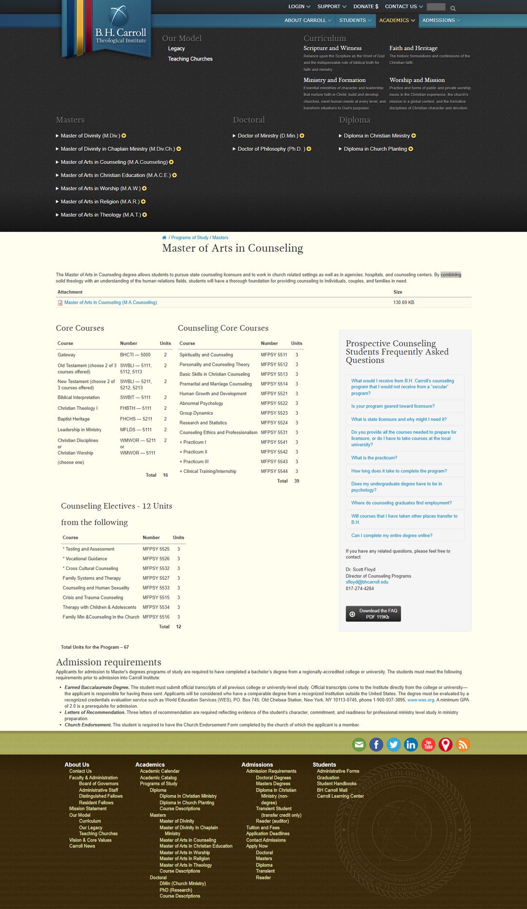 B. H. Carroll Theological Institute - Website Design