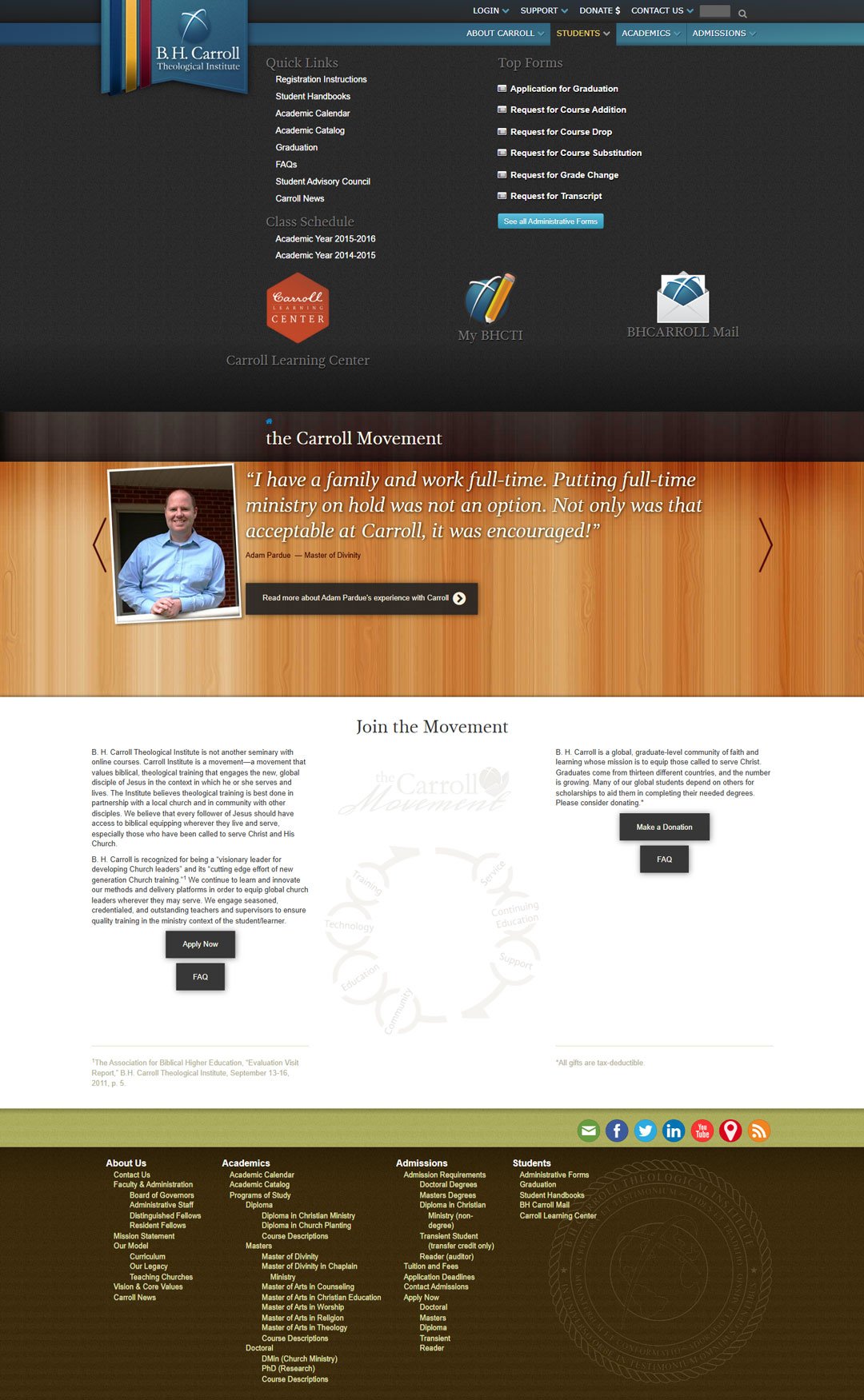 B. H. Carroll Theological Institute - Website Design