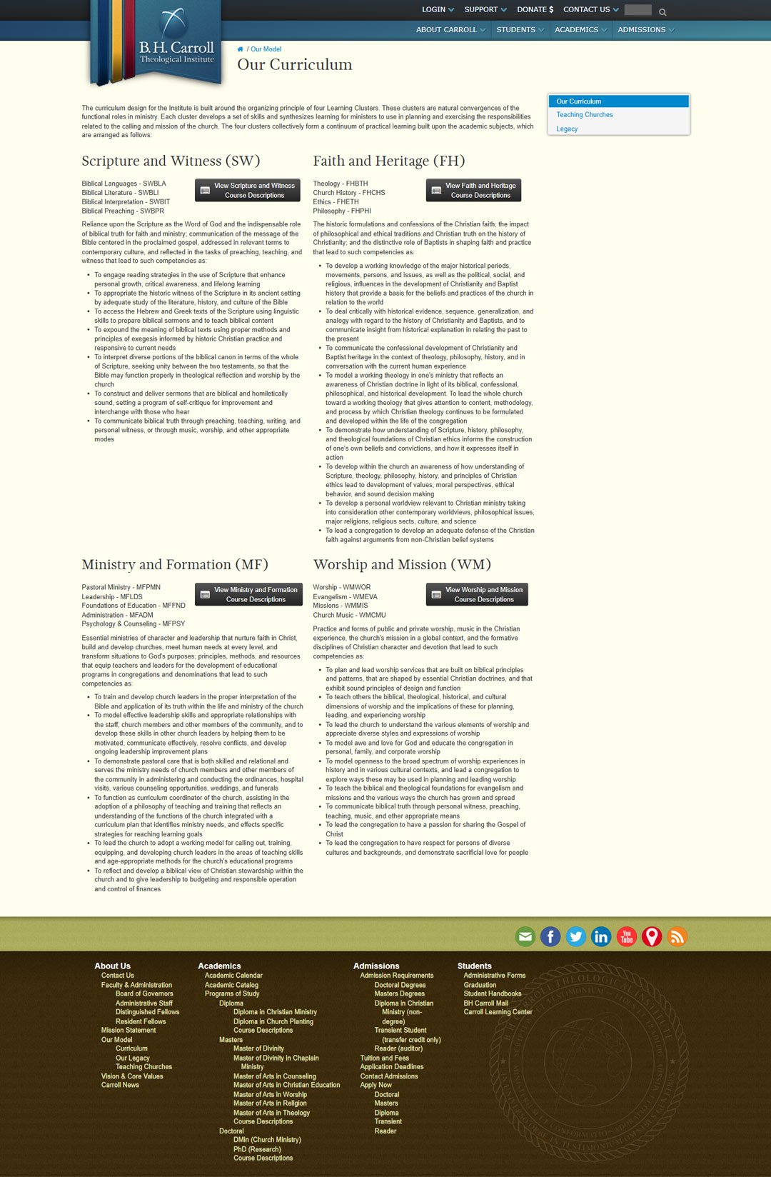 B. H. Carroll Theological Institute - Website Design