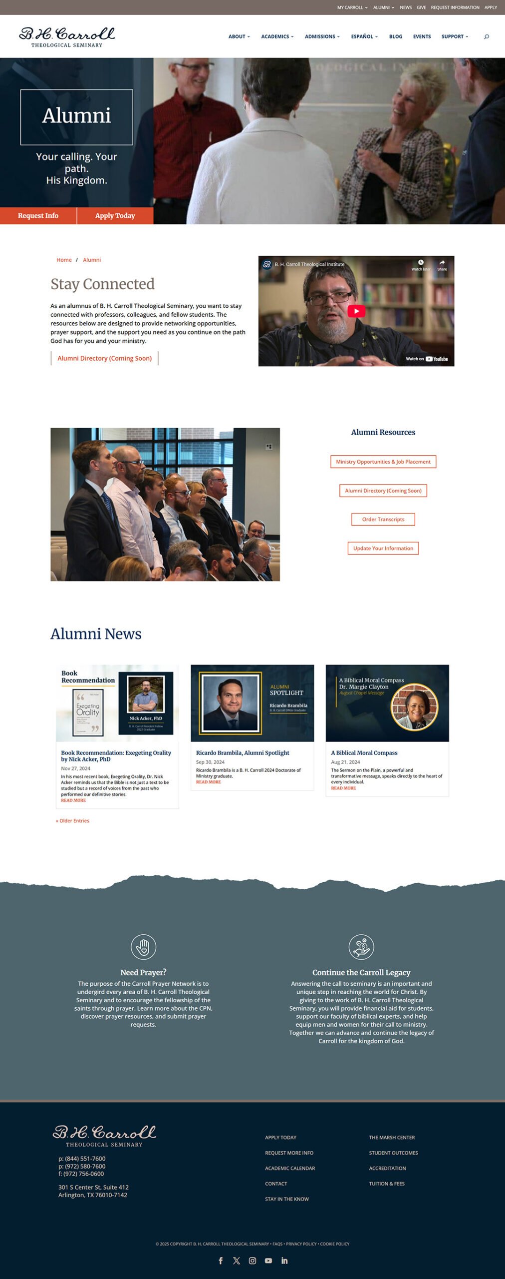 B. H. Carroll Theological Seminary - Website Design