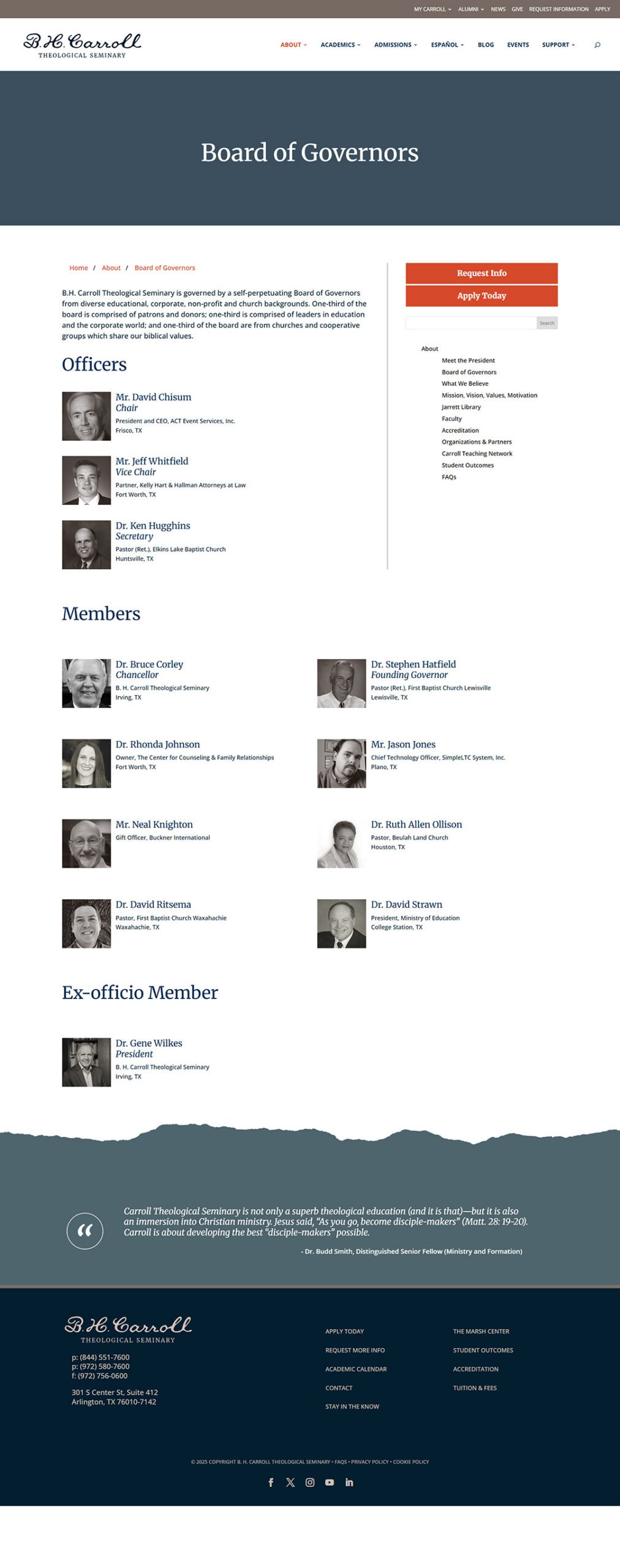 B. H. Carroll Theological Seminary - Website Design