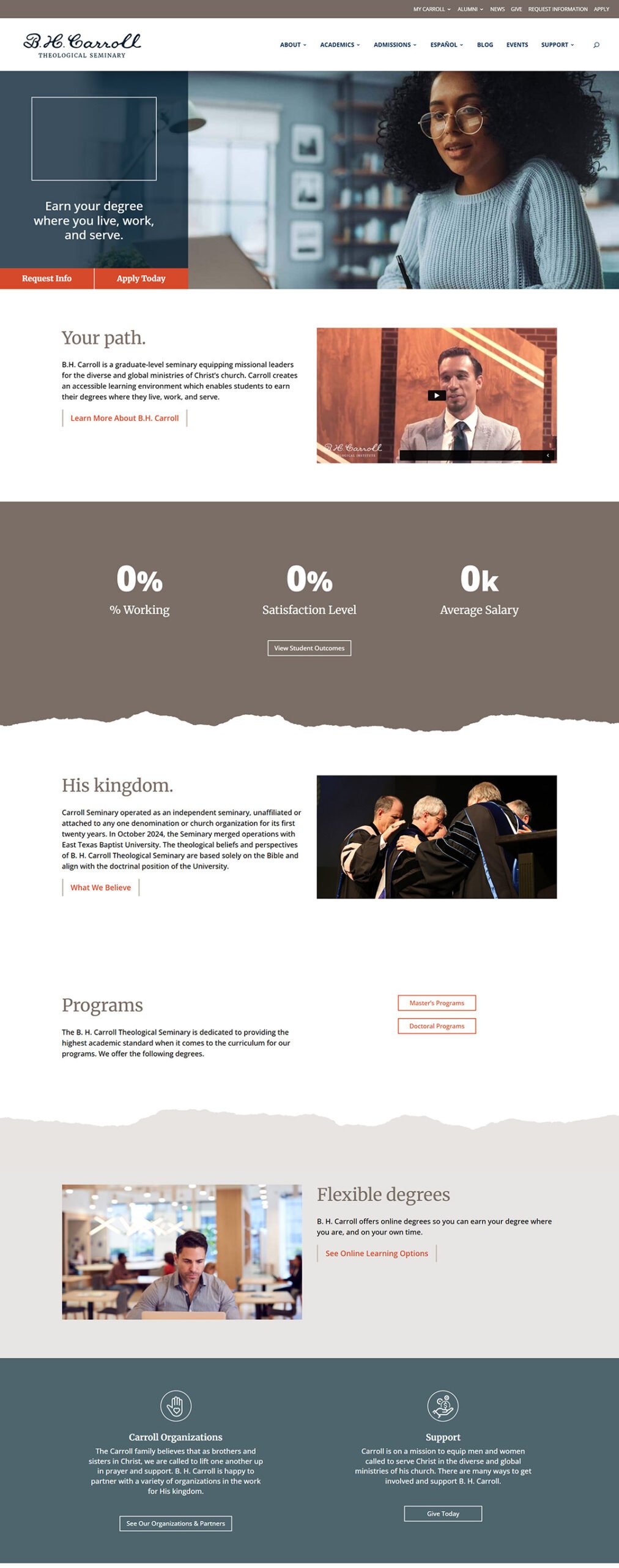 B. H. Carroll Theological Seminary - Website Design