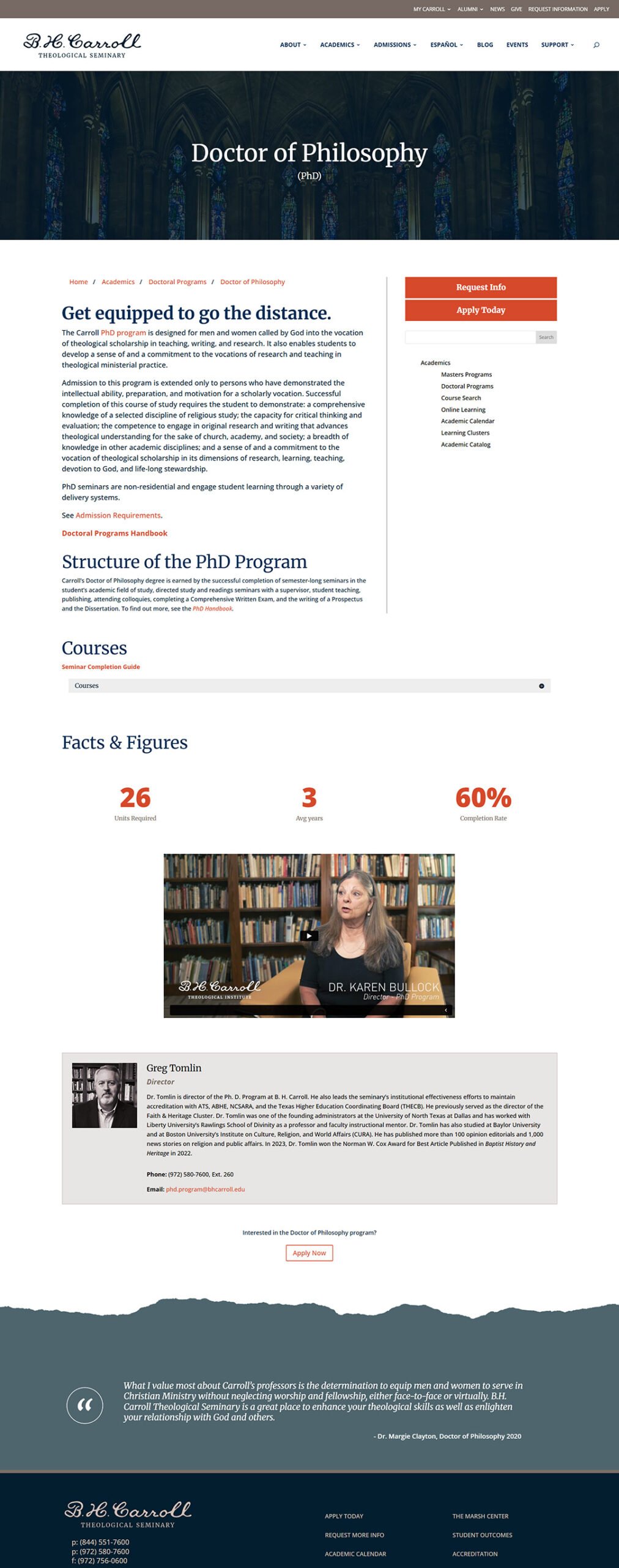 B. H. Carroll Theological Seminary - Website Design