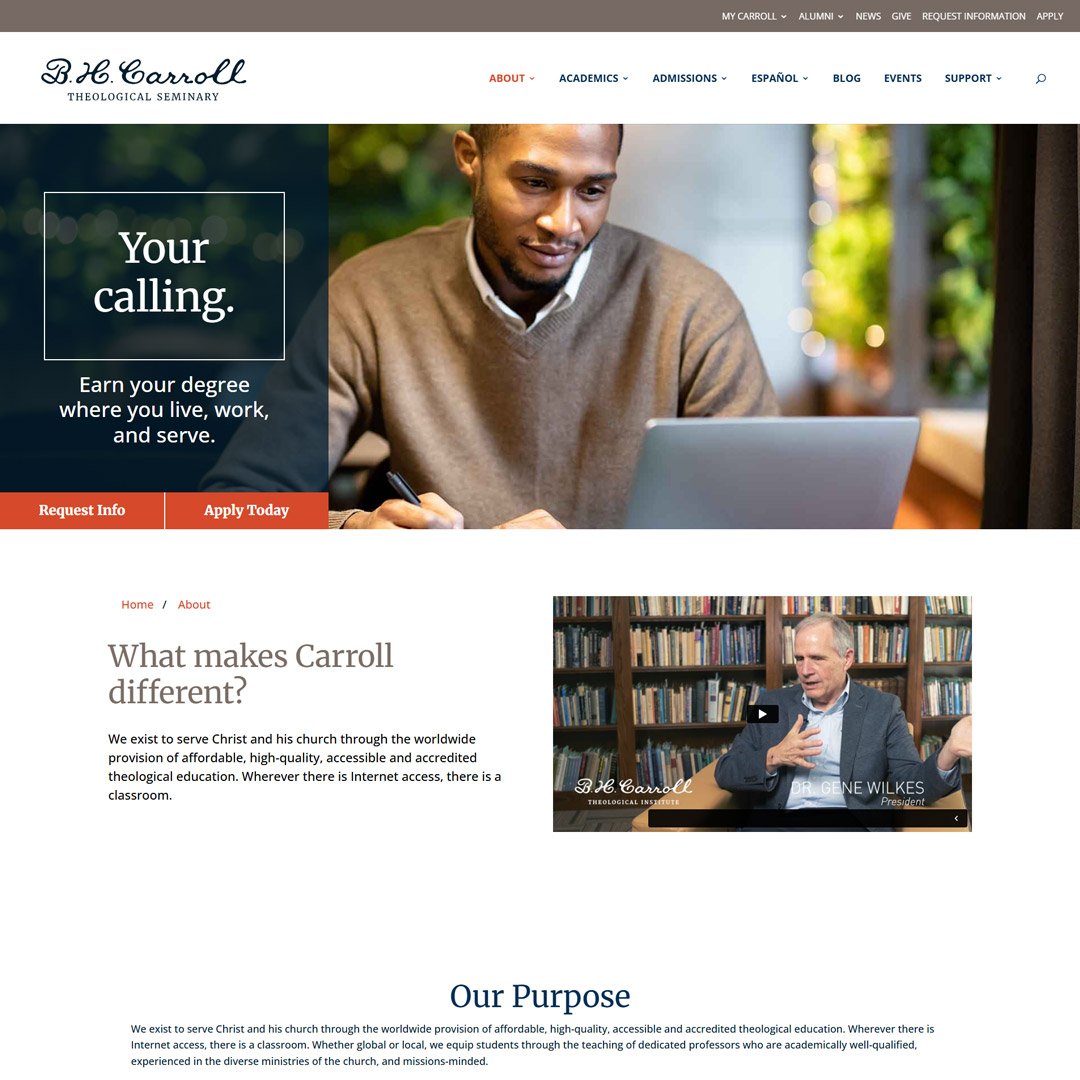 B. H. Carroll Theological Seminary - Website Design