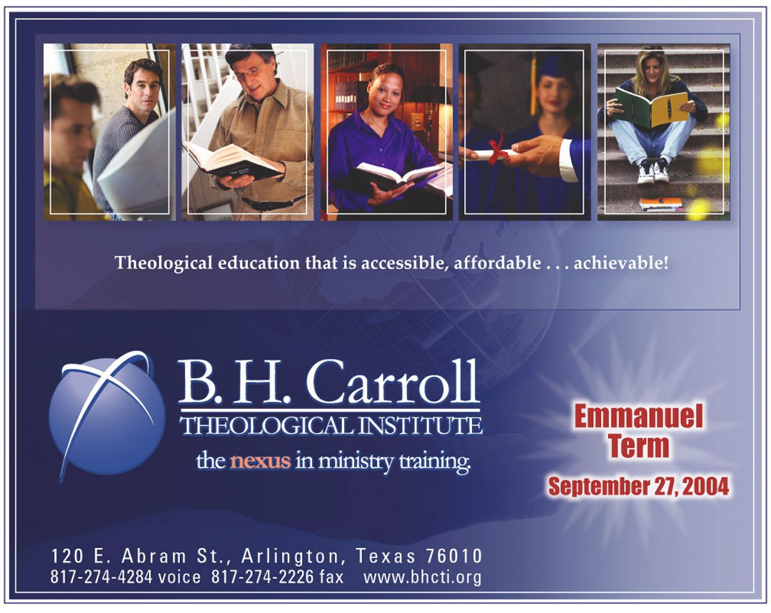 B. H. Carroll Theological Institute - Table Ad Design