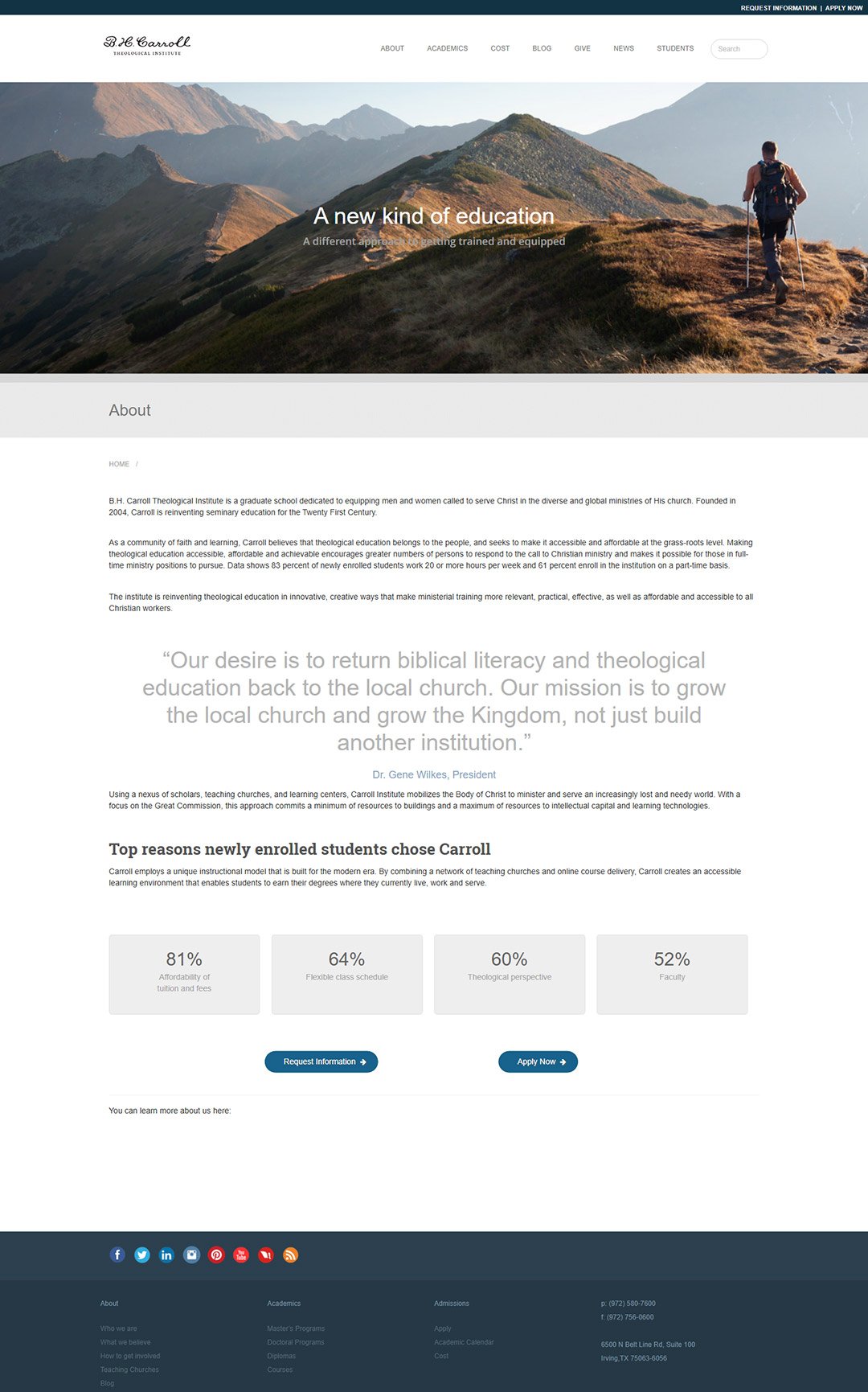 B. H. Carroll Theological Institute - Website Design