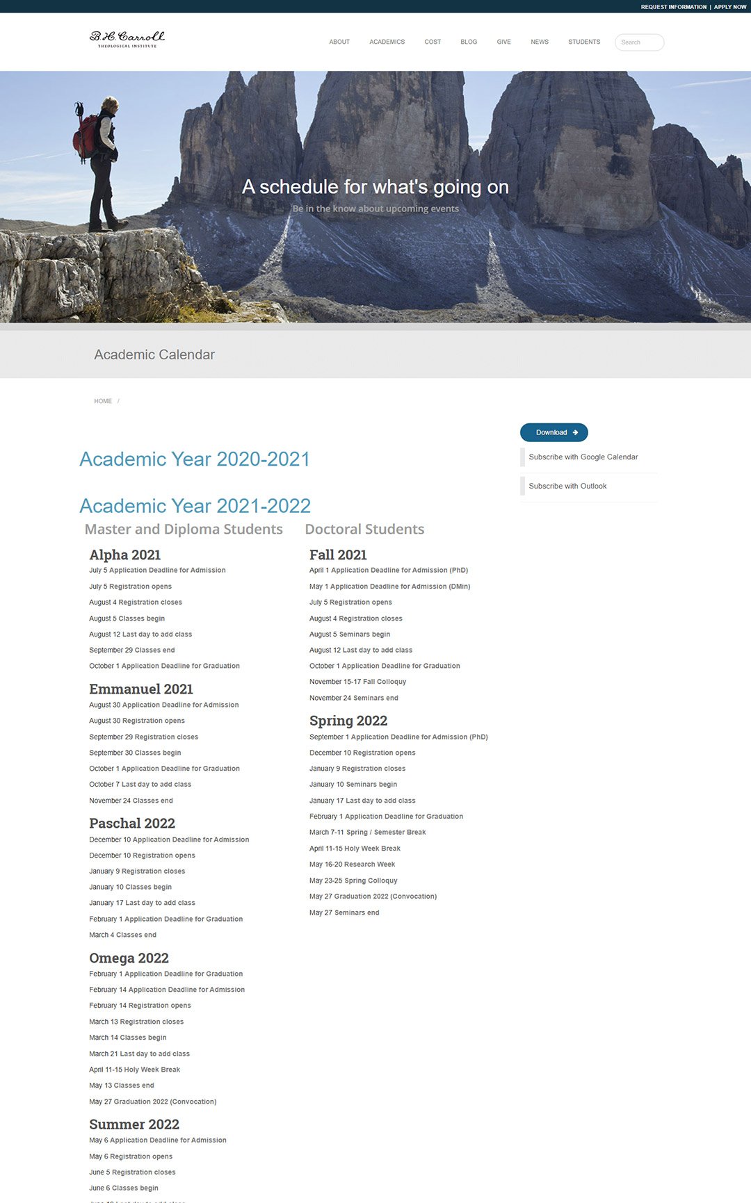 B. H. Carroll Theological Institute - Website Design