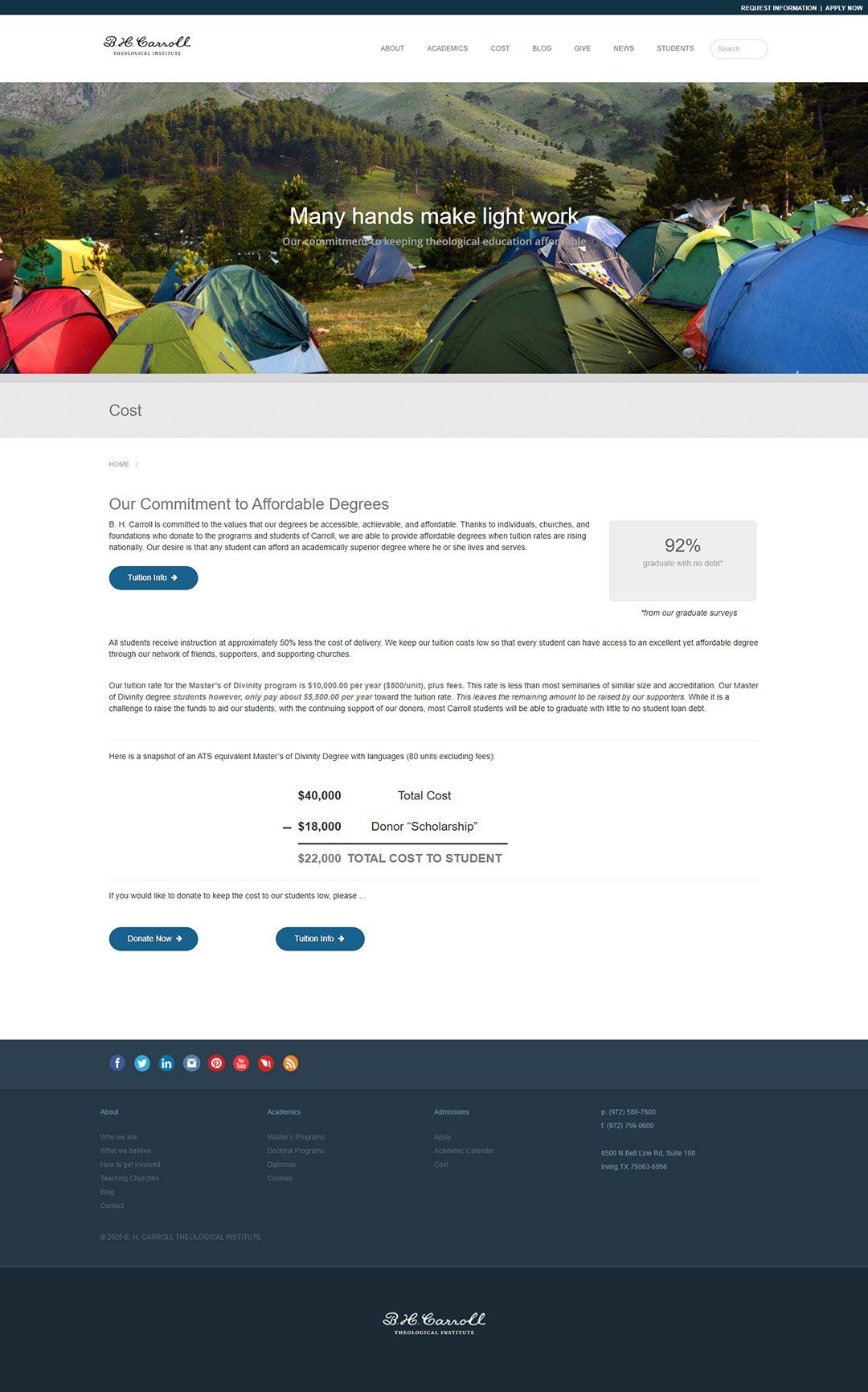 B. H. Carroll Theological Institute - Website Design