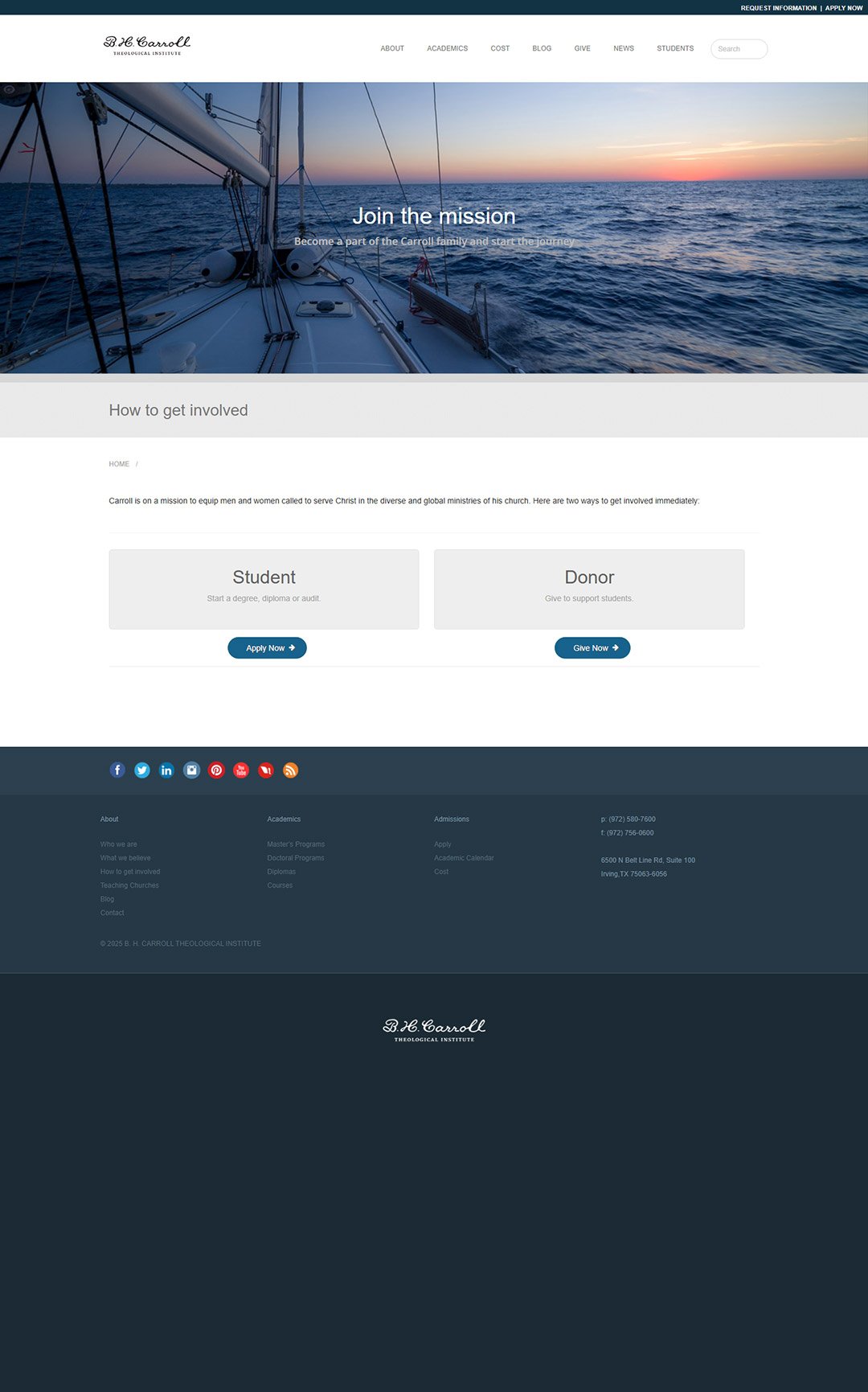 B. H. Carroll Theological Institute - Website Design