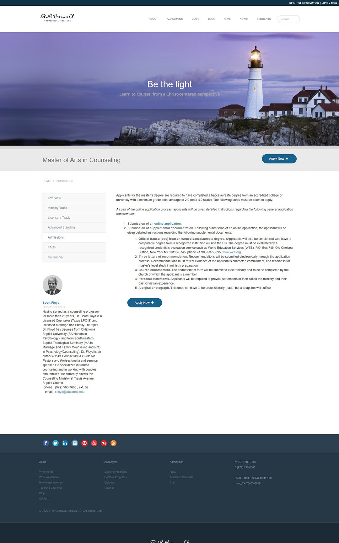 B. H. Carroll Theological Institute - Website Design