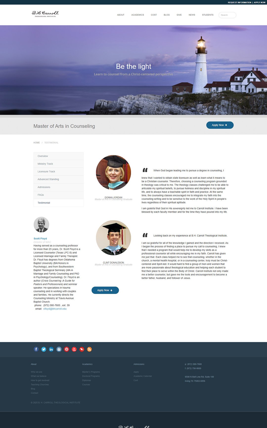 B. H. Carroll Theological Institute - Website Design