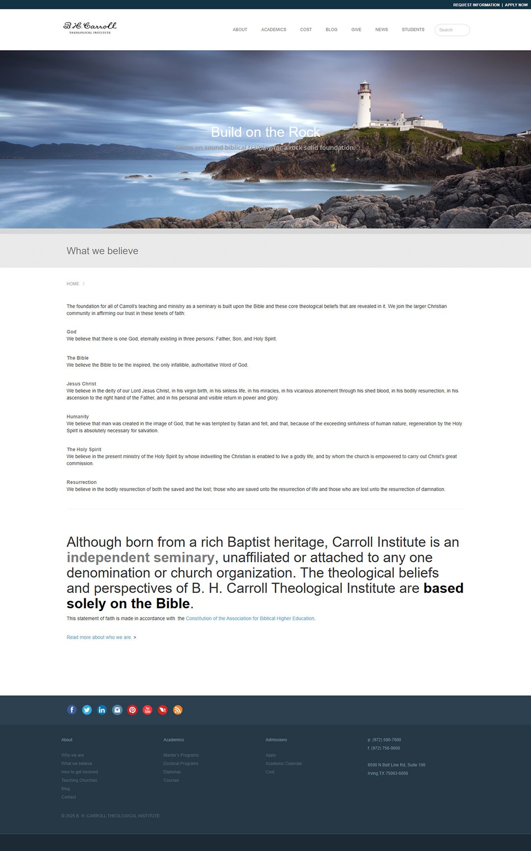 B. H. Carroll Theological Institute - Website Design