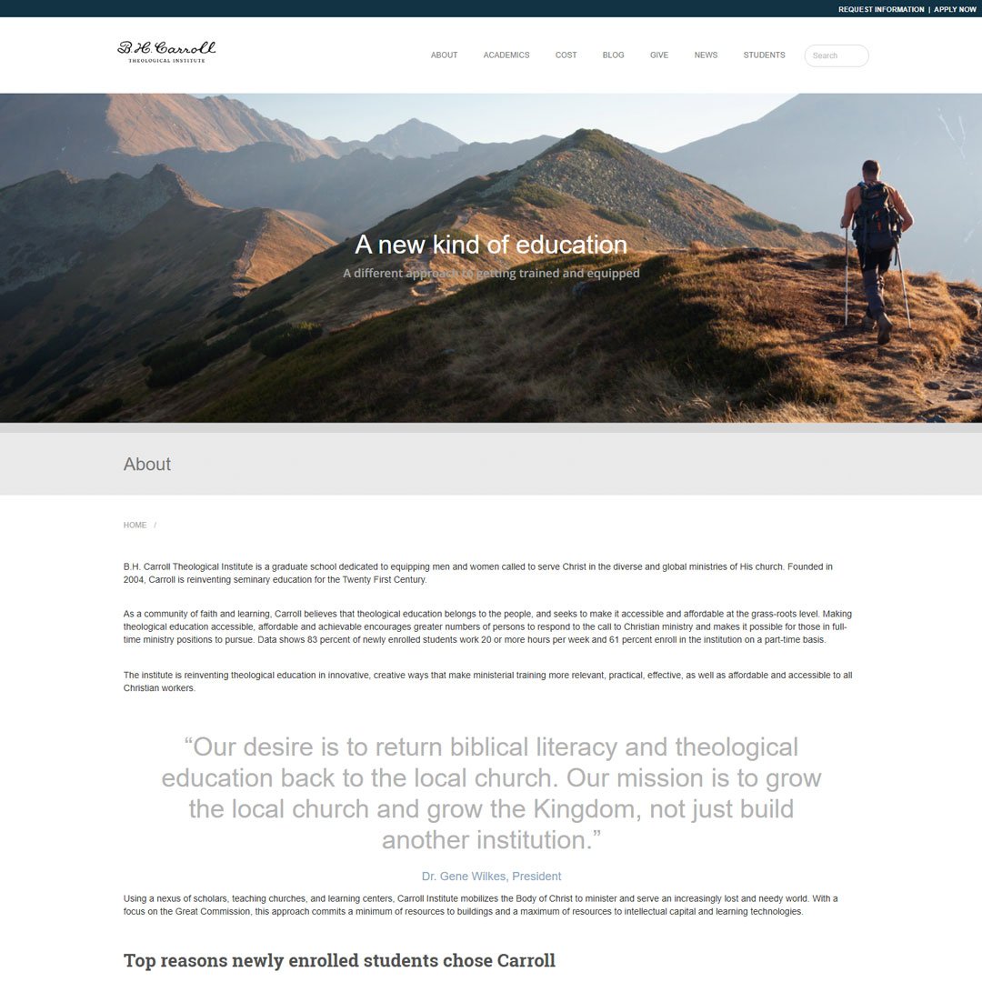 B. H. Carroll Theological Institute - Website Design