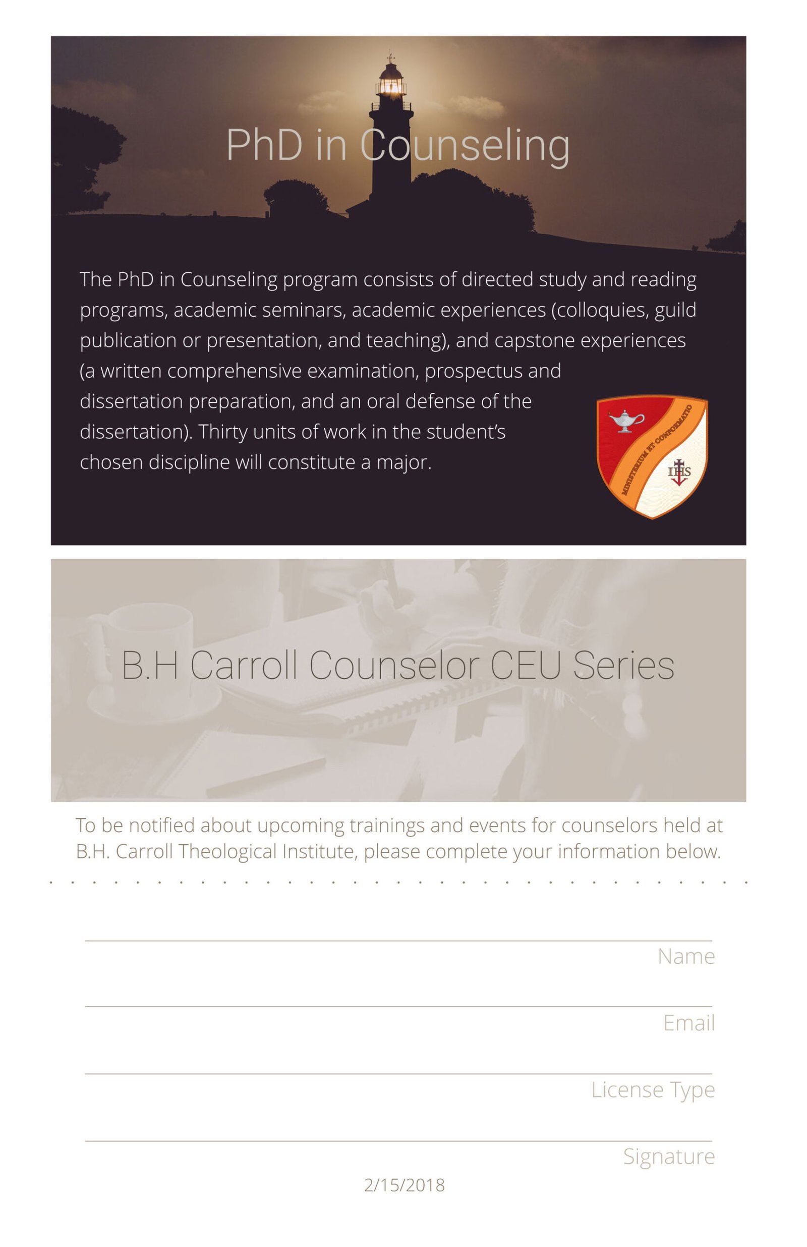 B. H. Carroll Theological Institute - Flysheet Design