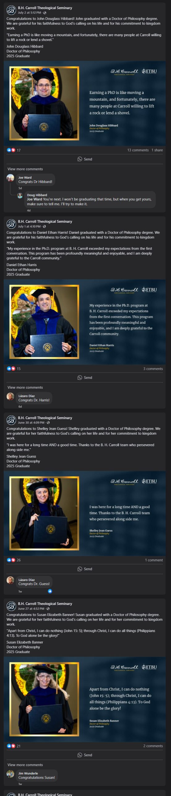 B. H. Carroll Theological Seminary - Social Media