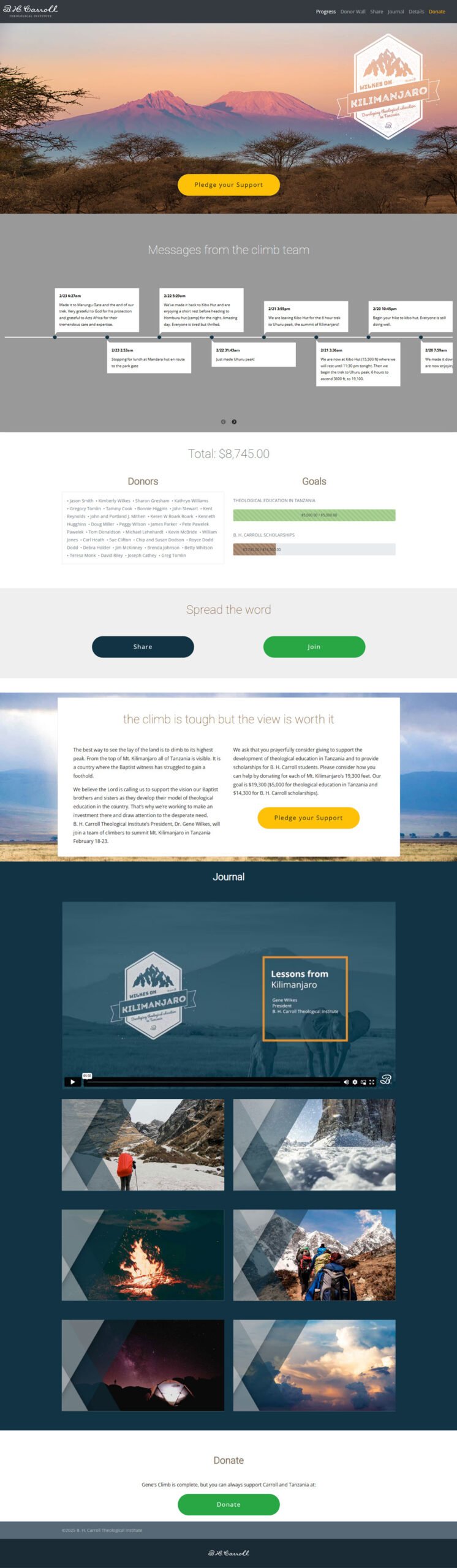 Wilkes on Kilimanjaro - Website Design