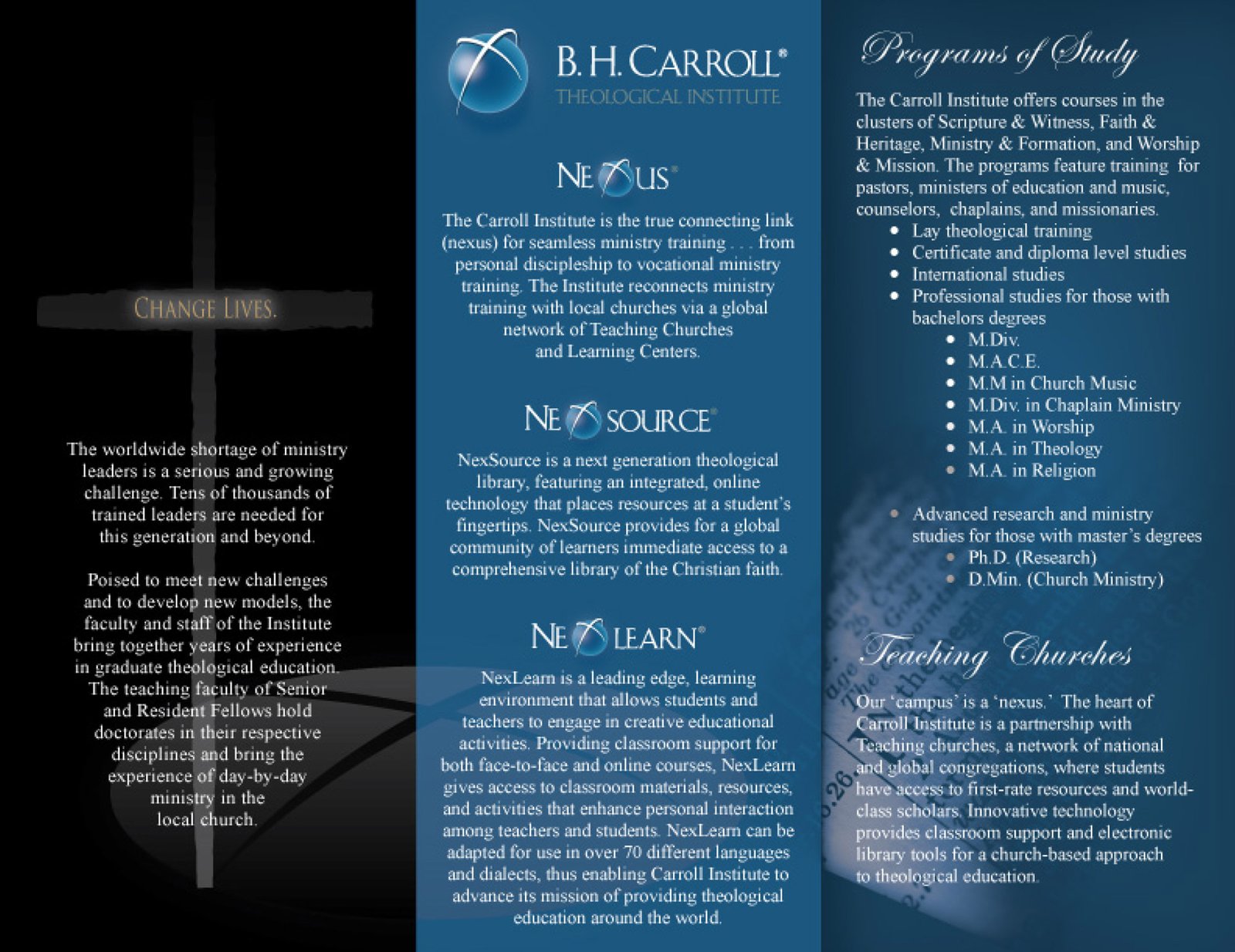 B. H. Carroll Theological Institute New Horizons Capital Campaign Brochure