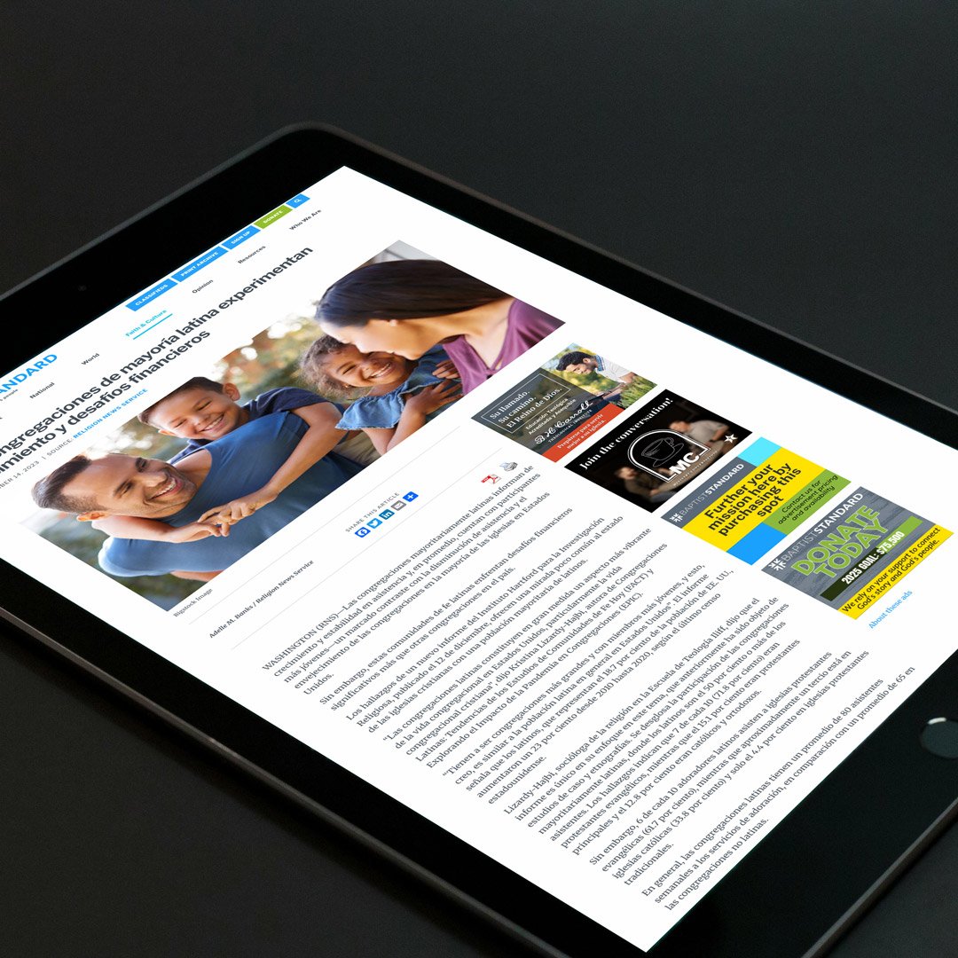 Digital Ad on Baptist Standard website
