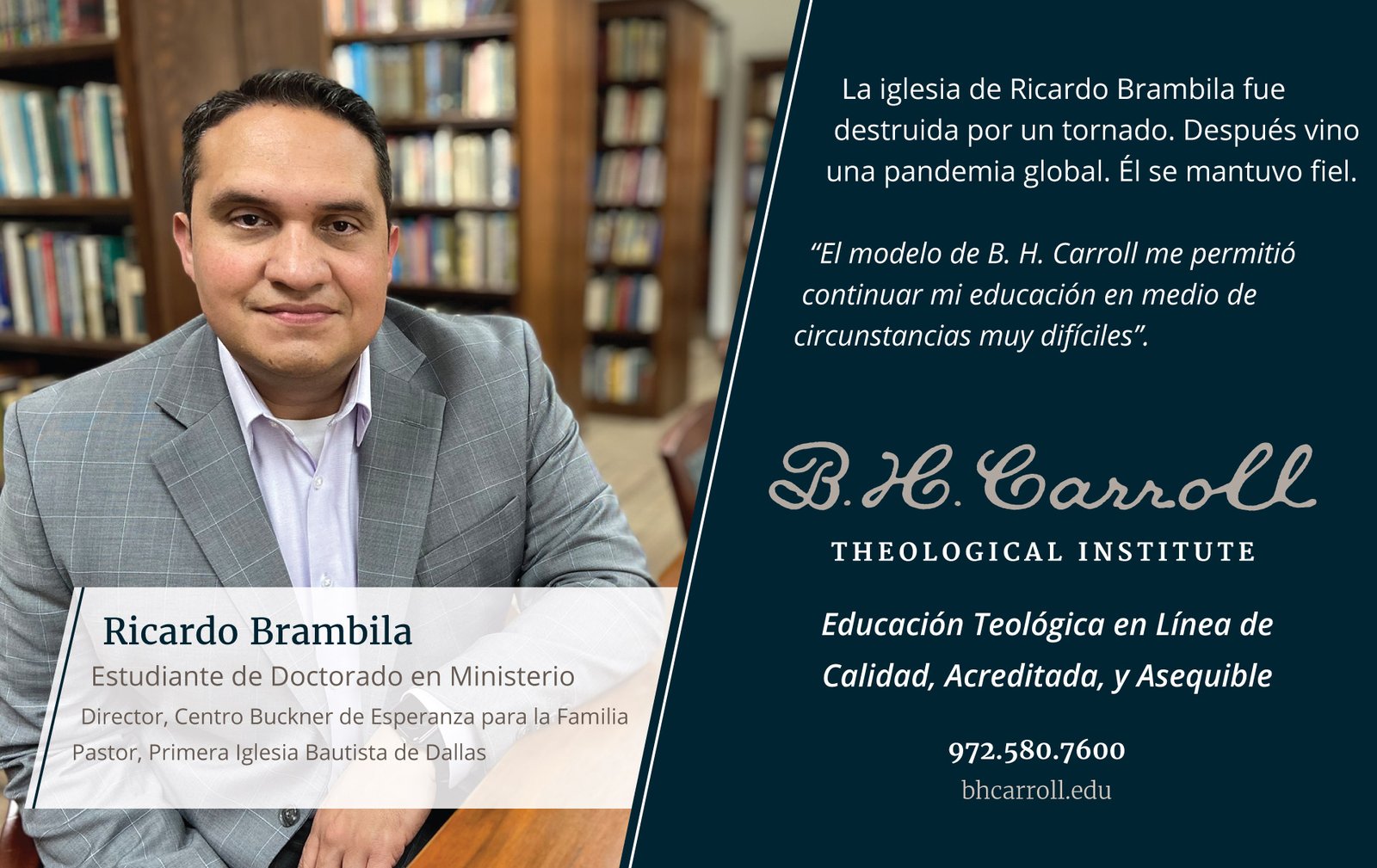 Half-page advertisement for Spanish language Seminary in HISPANIC HIGHER EDUCATION CONFERENCE event magazine
